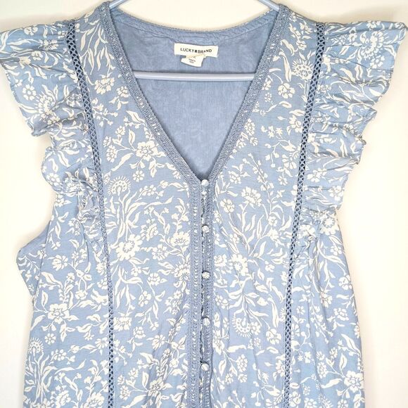 Lucky Dress Blue with Ruffles Size XL - Picture 1 of 5